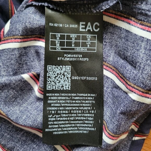 Guess Blue and White Striped Sleeveless Dress Medium - Picture 4 of 4